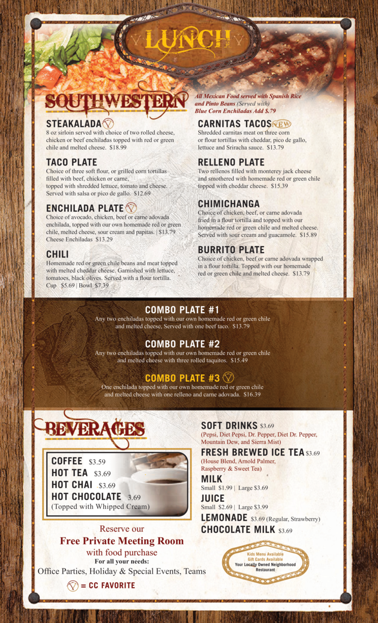 Menu | Copper Canyon Cafe